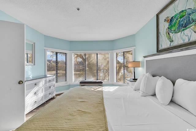 bedroom with a textured ceiling