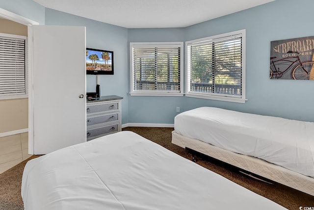 view of tiled bedroom