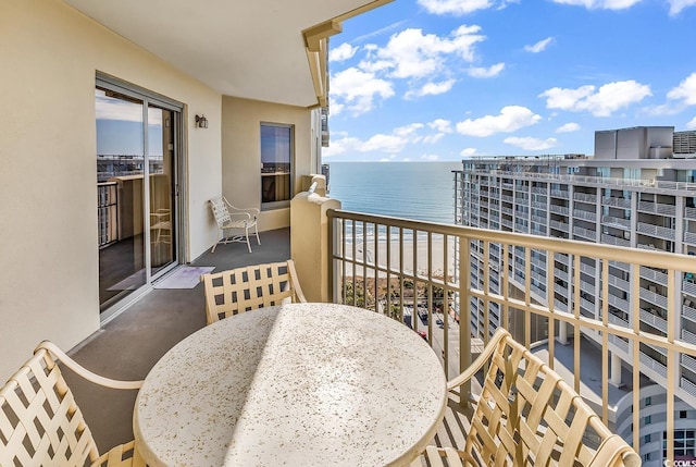 balcony with a water view