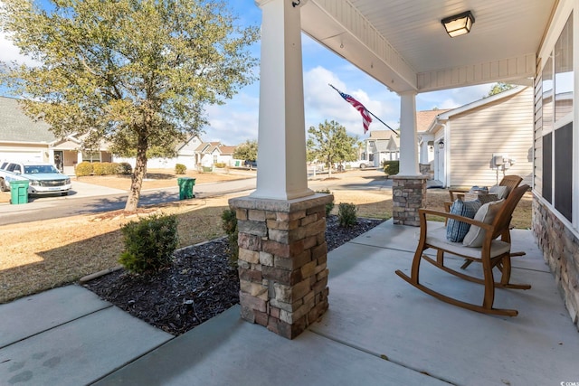 view of patio with covered porch