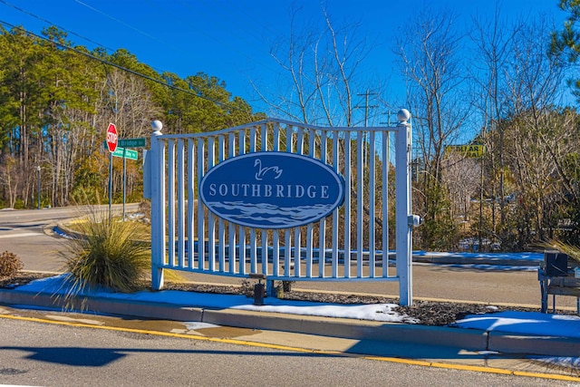 view of community sign