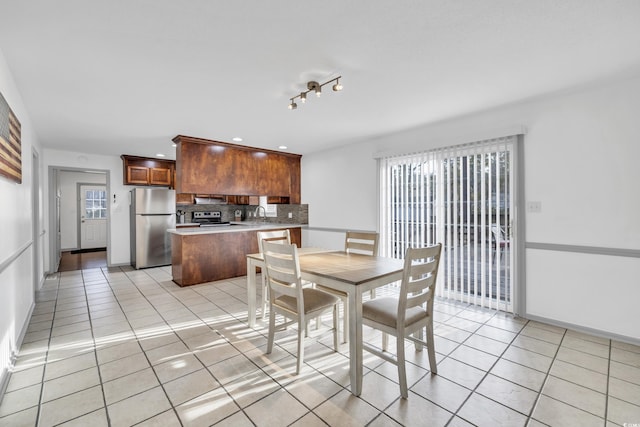 view of tiled dining area