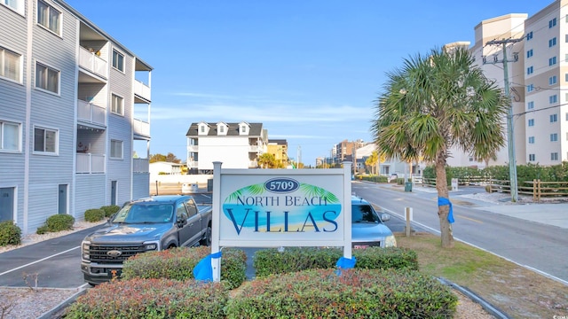 view of community sign