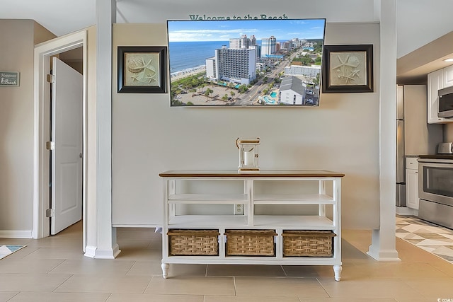 room details featuring appliances with stainless steel finishes