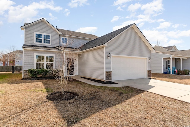 view of front facade with a garage