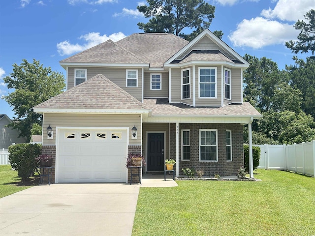 788 Rambler Ct, Myrtle Beach, SC 29588 - view of front of property with driveway, a garage, a shingled roof, and brick siding