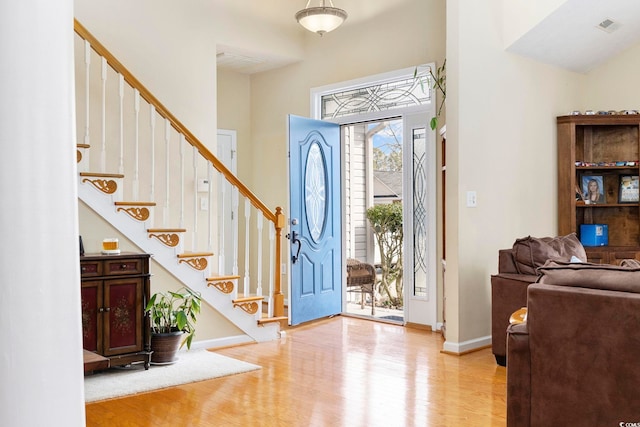 entryway featuring light hardwood / wood-style flooring