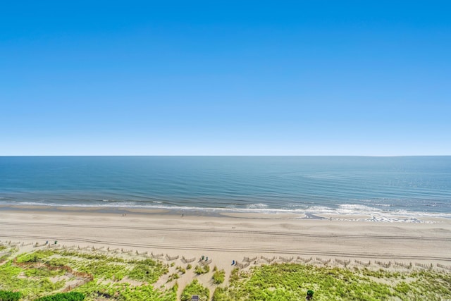 property view of water featuring a view of the beach