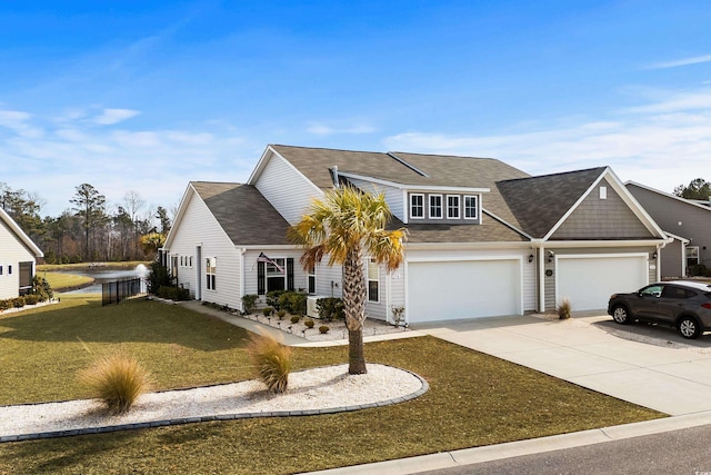 view of front of property with a front lawn