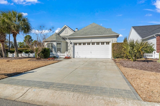 view of front of house with a garage