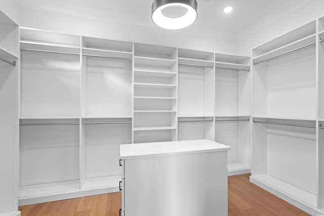 walk in closet featuring wood-type flooring