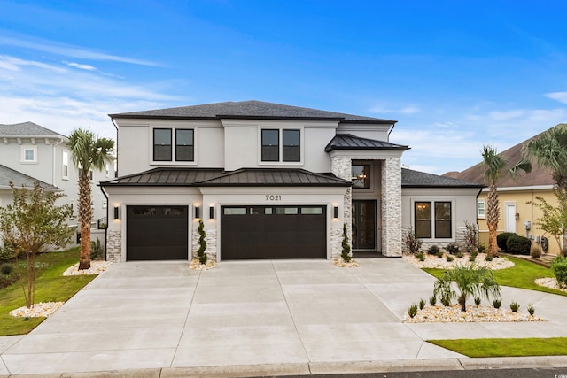 view of front facade with a garage