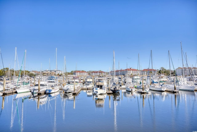 view of water feature featuring a floating dock