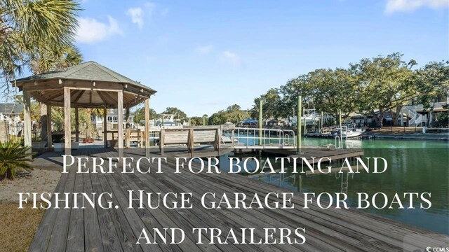 3545 Marion Ln, Murrells Inlet, SC 29576 - dock area with a gazebo and a water view
