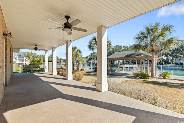 3545 Marion Ln, Murrells Inlet, SC 29576 - view of patio / terrace featuring a ceiling fan and a pool
