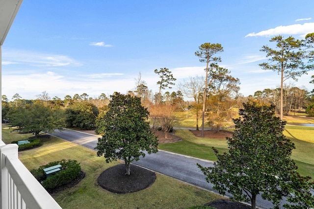 view of yard with a balcony