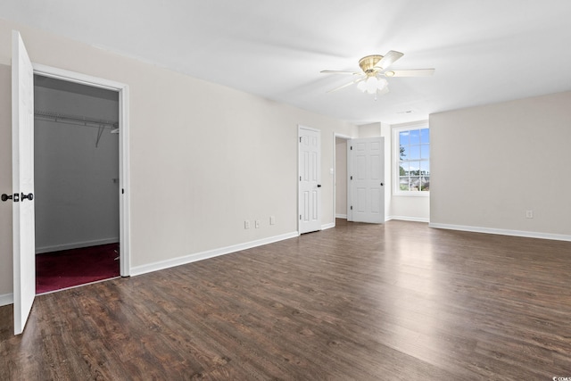 112 Staton Ln, Longs, SC 29568 - empty room with ceiling fan and dark wood-style floors