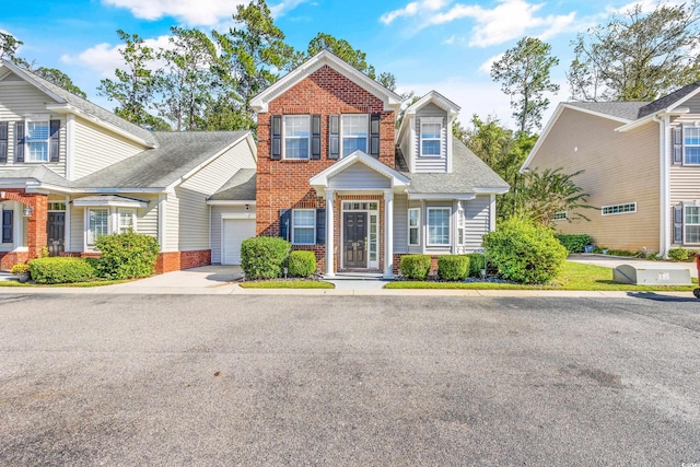 view of front of house with a garage