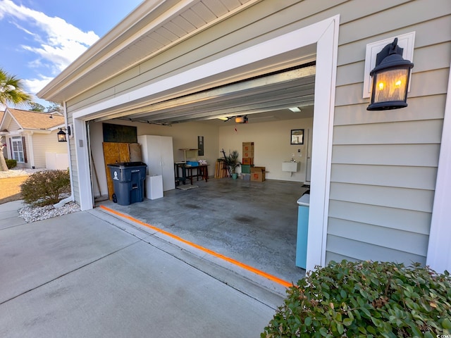 view of garage