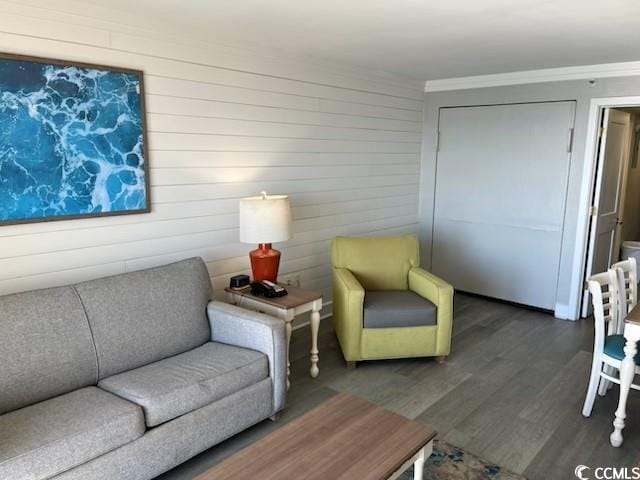 living area featuring wood finished floors