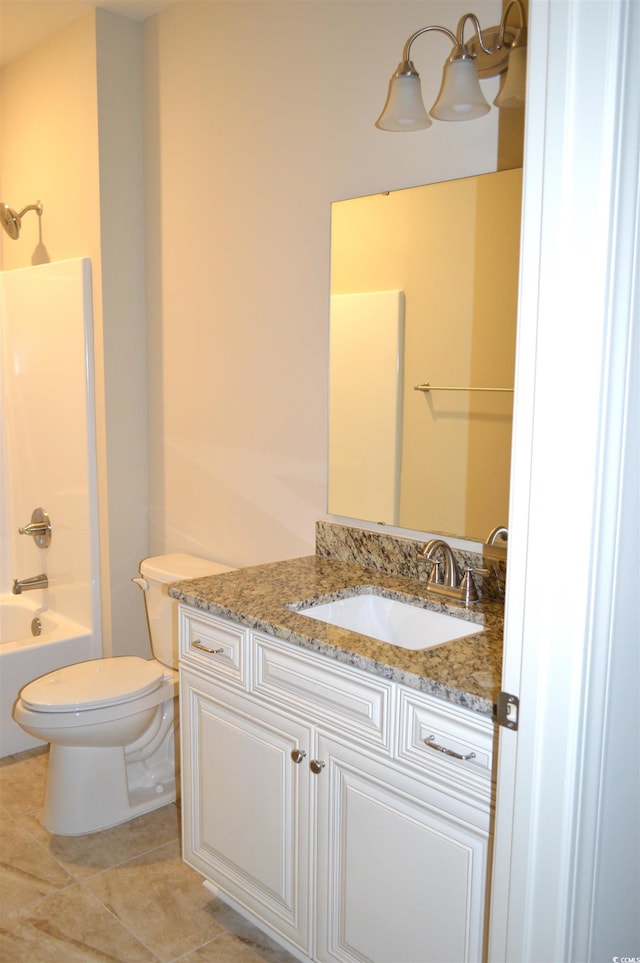 81 Delray Dr Unit 2-C, Murrells Inlet, SC 29576 - bathroom featuring vanity, toilet, shower / washtub combination, and tile patterned floors