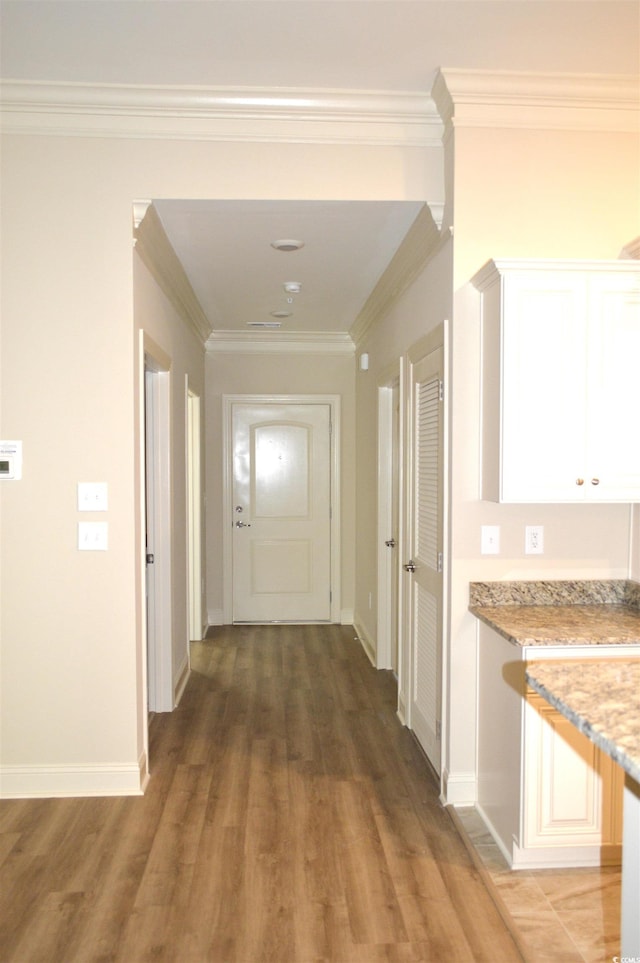 81 Delray Dr Unit 2-C, Murrells Inlet, SC 29576 - corridor with light wood finished floors, crown molding, and baseboards
