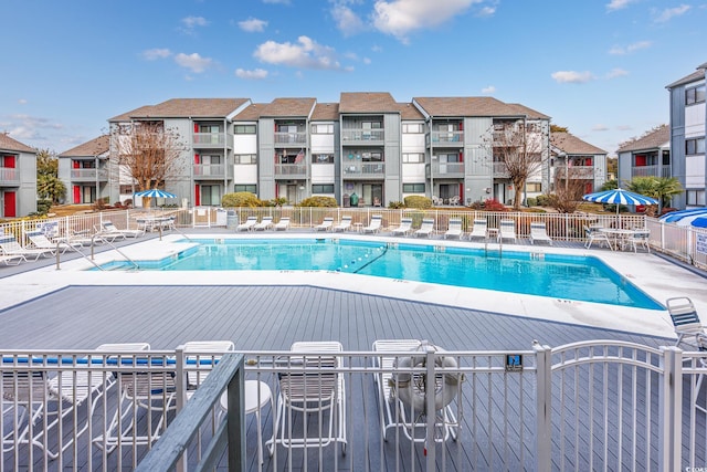 view of pool featuring a patio area