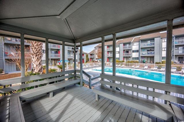 exterior space featuring a community pool