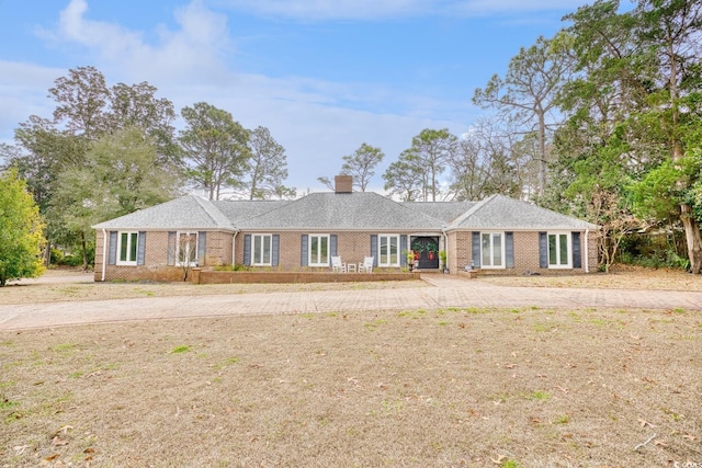 view of single story home