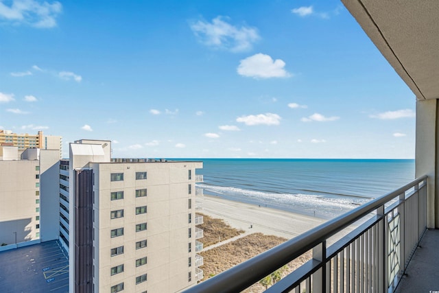 property view of water with a beach view