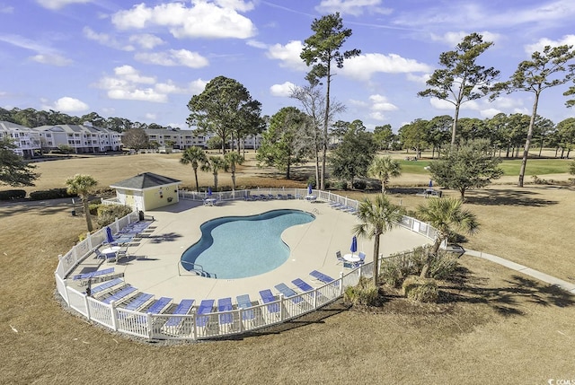 view of pool featuring a patio area