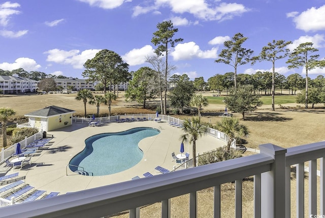 view of pool with a patio area