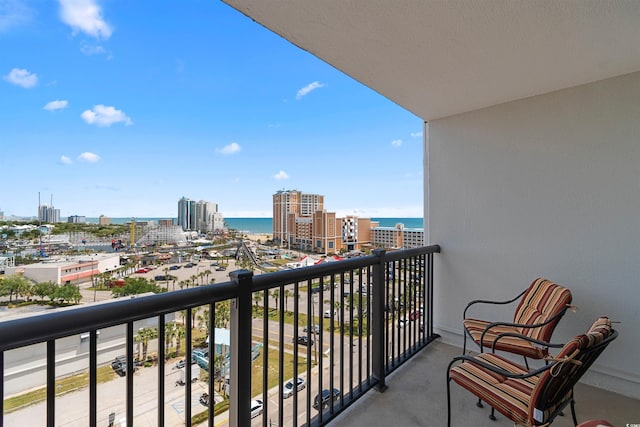 balcony with a water view