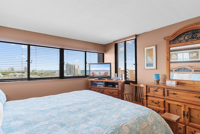 bedroom with a textured ceiling