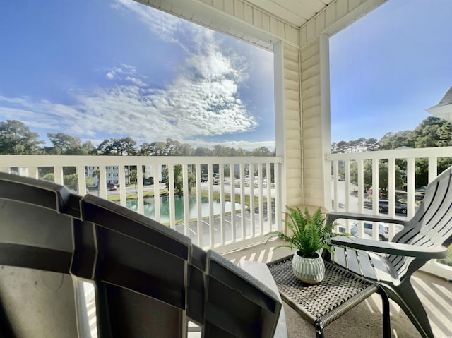 balcony with a water view