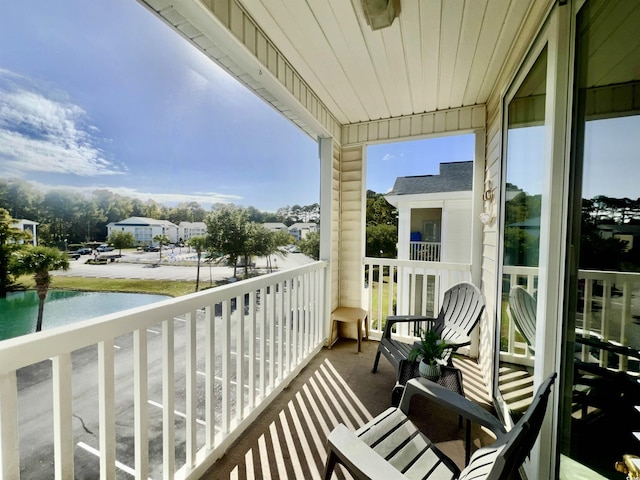 balcony with a water view