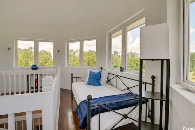 bedroom featuring wood finished floors