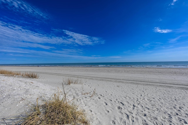 property view of water featuring a view of the beach