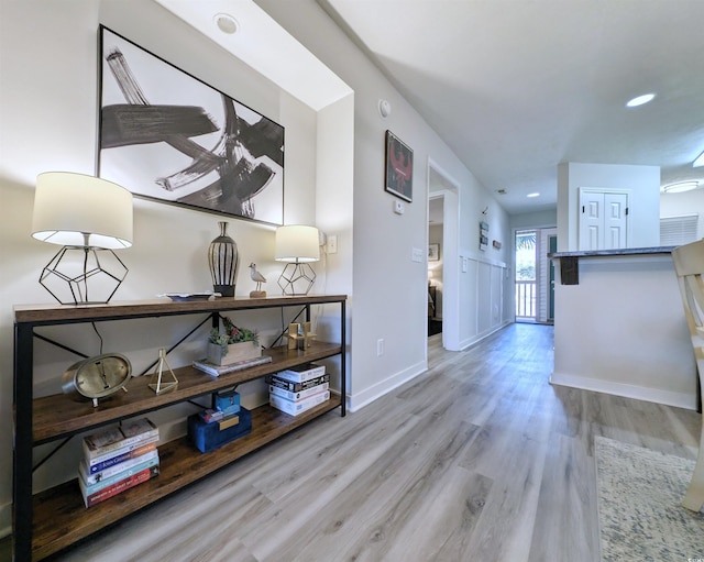 interior space with light wood-type flooring