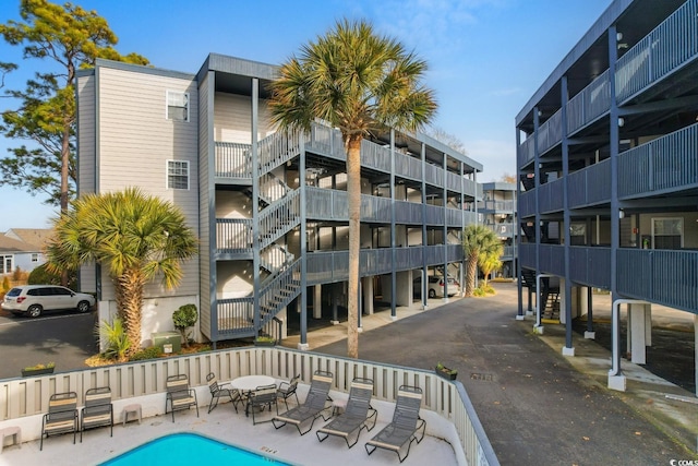 view of swimming pool with a patio