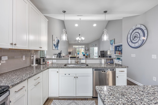 kitchen featuring white cabinetry, sink, and stainless steel dishwasher