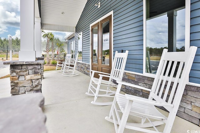 view of patio / terrace featuring covered porch