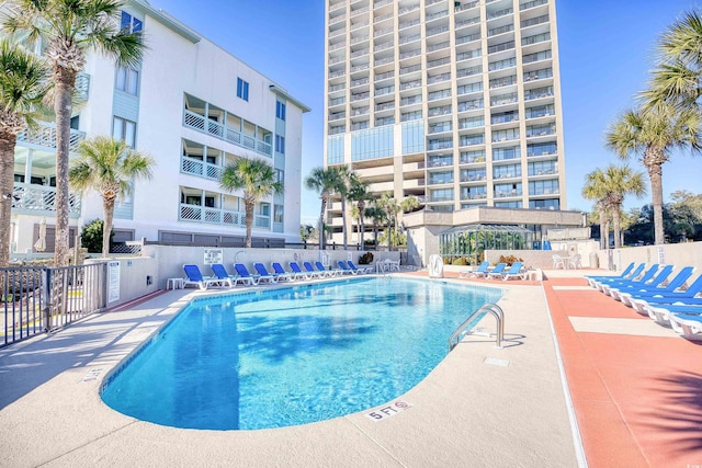 view of pool with a patio area