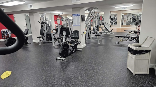 view of workout area