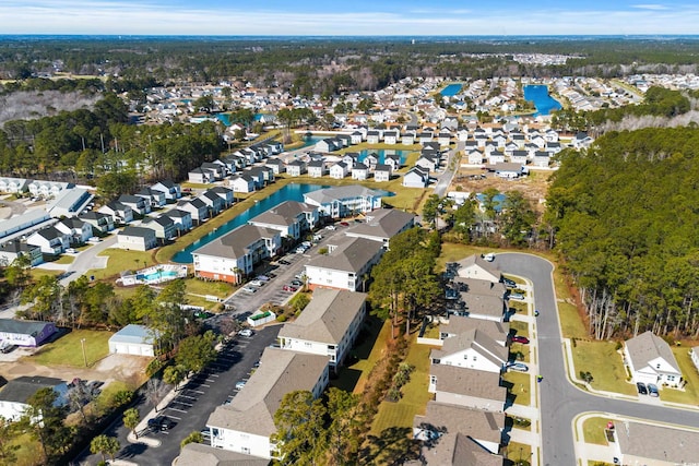 drone / aerial view with a residential view