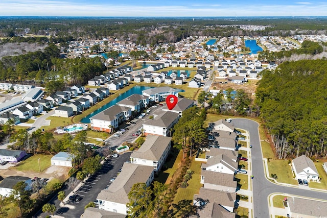 bird's eye view with a residential view