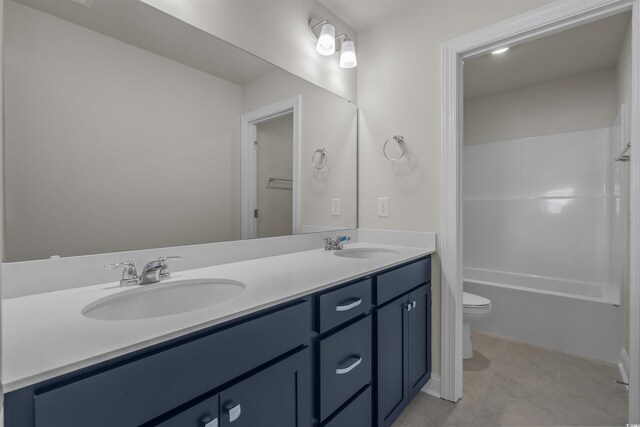 1212 NW Calabash Station Blvd, Calabash, NC 28467 - bathroom featuring toilet, shower / bath combination, double vanity, and a sink