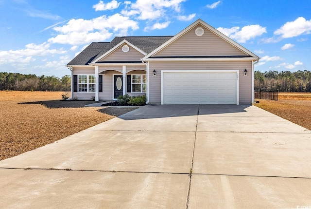 view of front facade with a garage