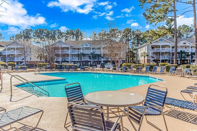 view of pool featuring a patio area