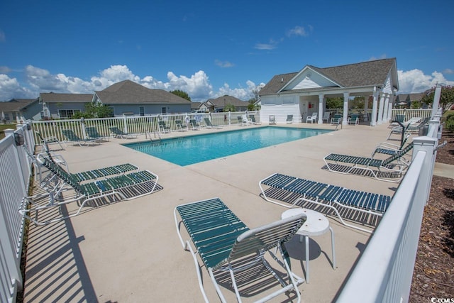 view of pool with a patio